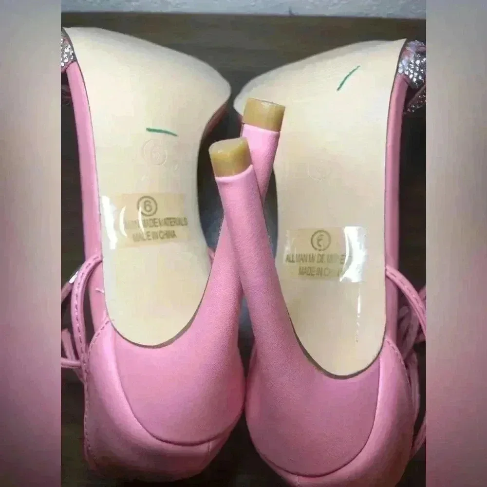 VENUS Pretty in Pink Open Toe Heels